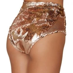 Rave Bae Couture Bronze Goddess Sequin High-Waisted Bottoms