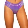 Rave Bae Couture Glam Fam Shimmer Mid-Rise Bottoms - Purple
