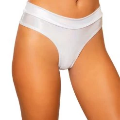 Rave Bae Couture Glam Fam Shimmer Mid-Rise Bottoms - White