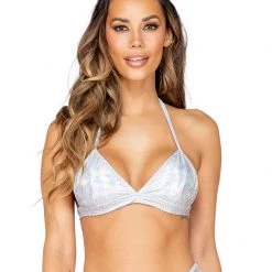 Rave Bae Couture Tops Rave Minx Snake Print Top - Silver