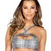 Rave Bae Couture Tops Silver Slither Keyhole Top