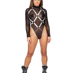 Rave Bae Couture Tops Hexa-Cutie Silver Body Harness