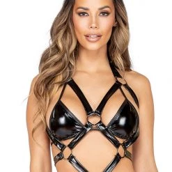 Rave Bae Couture Tops Cyber Dancer Latex Triangle Top