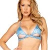 Rave Bae Couture Galactic Glam Underboob Top - Baby Blue Tops
