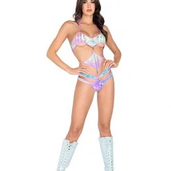 Rave Bae Couture Diamond Damsel Bodysuit - Rainbow New Arrivals