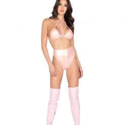 Rave Bae Couture New Arrivals Holo Dream Outfit - Peach
