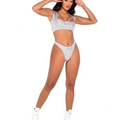 Rave Bae Couture Shimmer Baddie Outfit - White
