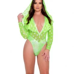 Rave Bae Couture Celestial Swag Bodysuit - Neon Green New Arrivals