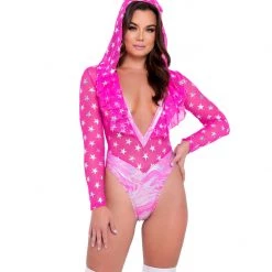 Rave Bae Couture Celestial Swag Bodysuit - Hot Pink New Arrivals