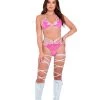 Rave Bae Couture Sugar Angel Outfit - Hot Pink