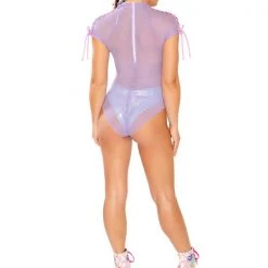 Rave Bae Couture J. Valentine Impending Doom Mesh Bodysuit - Lavender