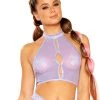 Rave Bae Couture J. Valentine Kandi Kiss Keyhole Halter Top - Lavender New Arrivals