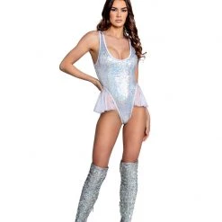 J. Valentine Ballerina Glitz Bodysuit - Silver