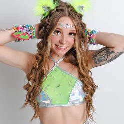 J. Valentine Extraterrestrial Diva Outfit - Lime/Chrome New Arrivals