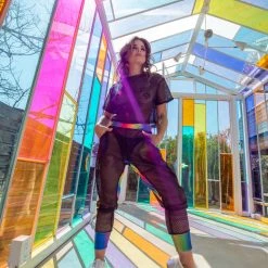 New Arrivals J. Valentine Rainbow Mesh Joggers