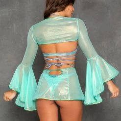 J. Valentine Flowing Fairy Bell Sleeve Shrug - Mint New Arrivals