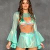 J. Valentine Flowing Fairy Bell Sleeve Shrug - Mint New Arrivals