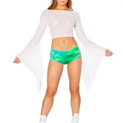 J. Valentine Nonchalant Mesh Flare Top Tops