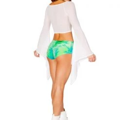 J. Valentine Nonchalant Mesh Flare Top Tops