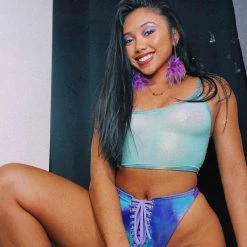 New Arrivals J. Valentine Holo Haze 2 Piece Set - Cotton Kandi/Aqua