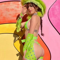 Rave Bae Couture New Arrivals Space Hottie Outfit - Neon Green