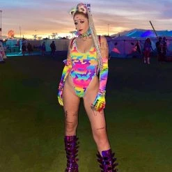 Rave Bae Couture J. Valentine Nocturnal Camo Bodysuit