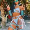 Rave Bae Couture Dazzle Dame Outfit - Light Blue