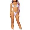 J. Valentine Cut Me Out Suspender Thong - Lavender