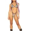 Bottoms J. Valentine Cut Me Out Suspender Thong - Water Opal