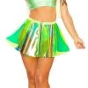 Rave Bae Couture PVC Brat Pinwheel Miniskirt - Green New Arrivals