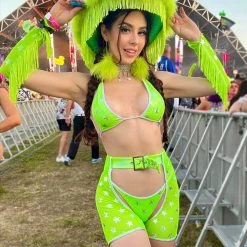 Rave Bae Couture New Arrivals Space Hottie Outfit - Neon Green