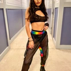 New Arrivals J. Valentine Rainbow Mesh Joggers