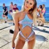 Rave Bae Couture Bodysuits Star Struck Sequin Bodysuit - Light Blue